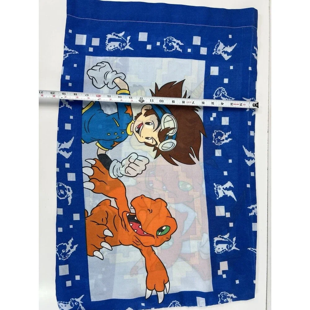 Vintage 2000 Digimon Standard Double Sided Pillow Case Y2K Tai Agumon Patamon